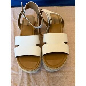 Dept222 White Strappy Wedge Sandal Women's 8